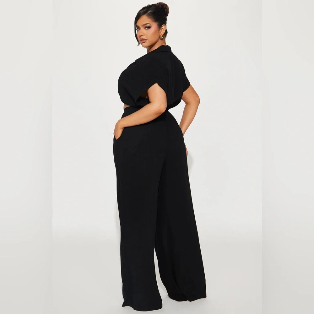 Andrea Linen Pant Set - Black - Picture 3 of 4